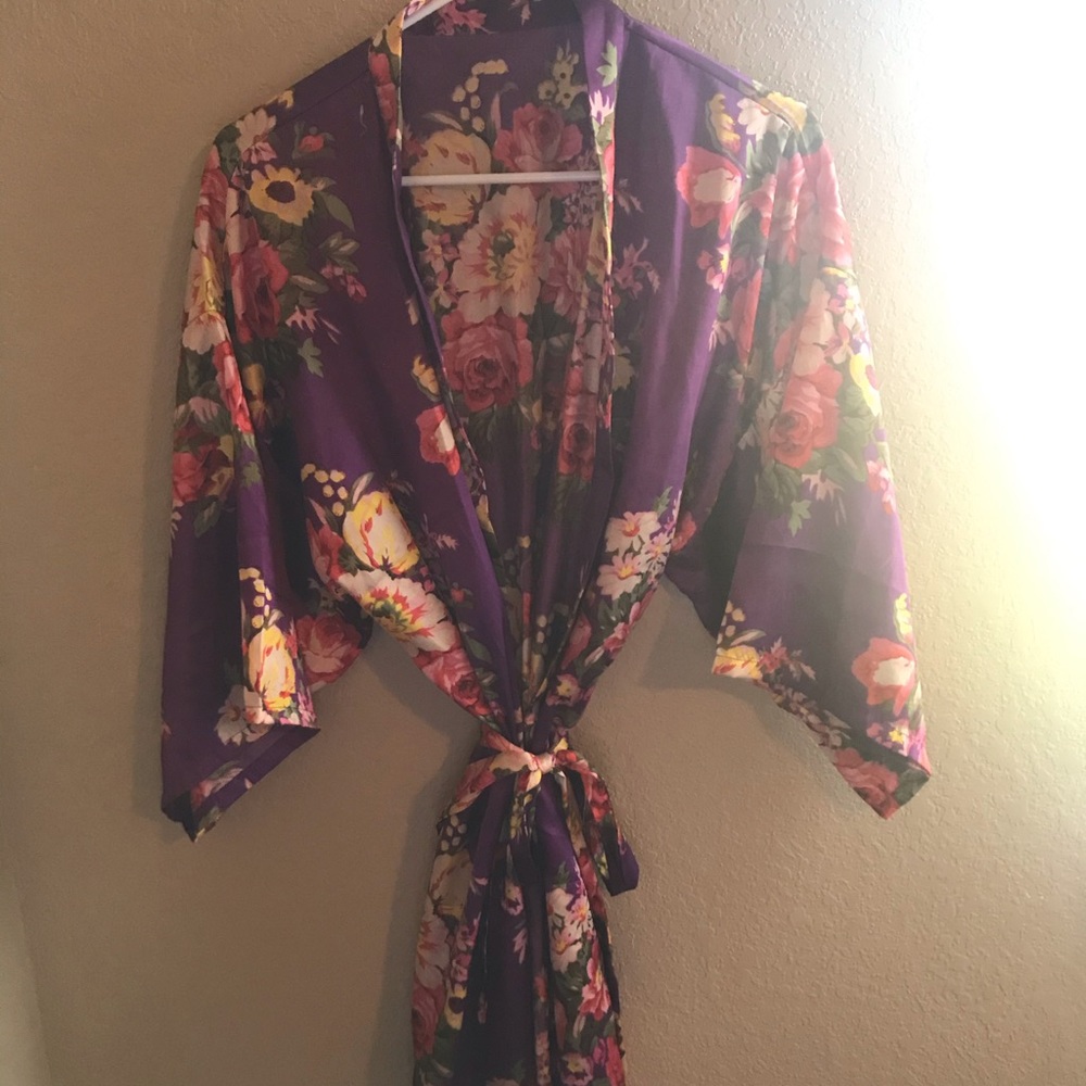 Floral Satin Robe